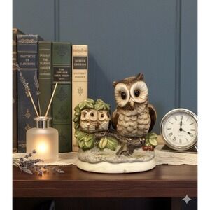 Homeco Owl w/Owlets Vintage Porcelain Figurine